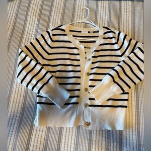 Cyrus Black and White Striped Sweater - size Medium